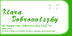 klara dobrovolszky business card